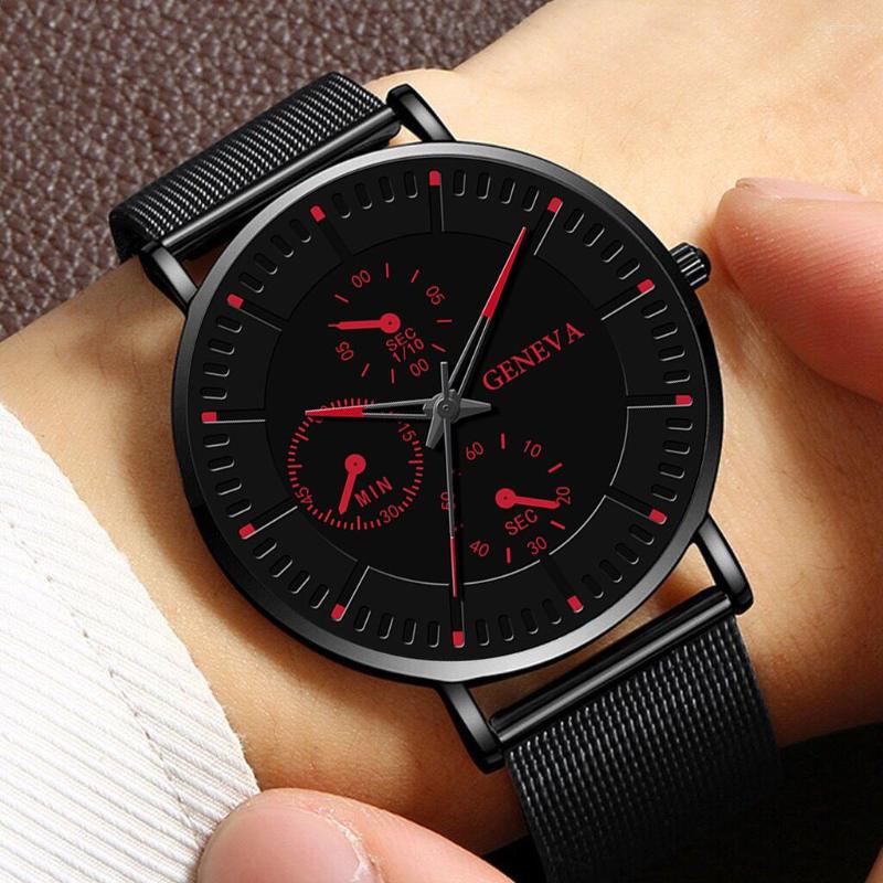 Wristwatches 2022 Fashion Minimalistic Watches For Men Quartz Men's Watch Business Leisure Parity Stainless Steel Mesh Belt Reloj Hombre, Black red
Wristwatches 2022 Fashion Minimalistic Watches For Men Quartz Men's Watch Business Leisure Parity Stainless Steel Mesh Belt Reloj Hombre, Black red