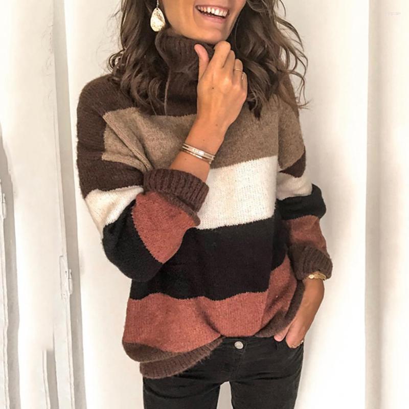 Women' Sweaters Women Stripe Patchwork Sweater Thicken Turtle Neck Long Sleeve Autumn Winter Jumper Casual Pullovers Clothes 2022, Auburn
Women' Sweaters Women Stripe Patchwork Sweater Thicken Turtle Neck Long Sleeve Autumn Winter Jumper Casual Pullovers Clothes 2022, Auburn