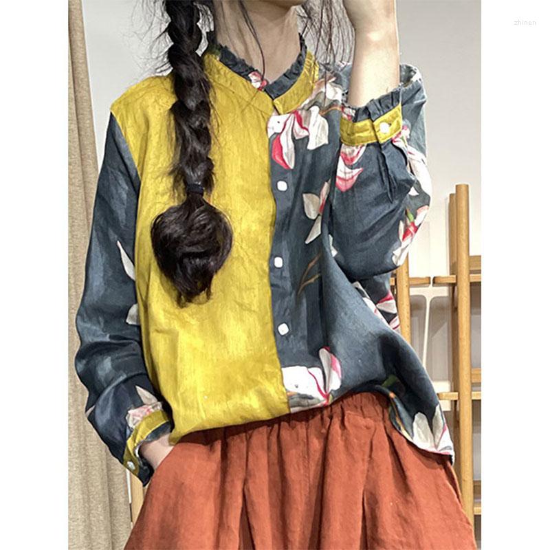 Women's Blouses Autumn Retro Print Cotton Linen Floral Blouse Arts Style Women Long Sleeved Loose Shirts Patchwork Female Tops Blusas Mujer, Red
Women's Blouses Autumn Retro Print Cotton Linen Floral Blouse Arts Style Women Long Sleeved Loose Shirts Patchwork Female Tops Blusas Mujer, Red
