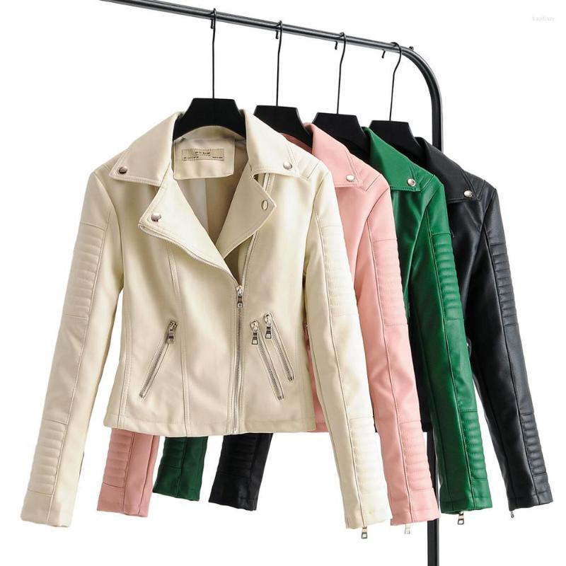 Women' Leather Women Autumn Pu Faux Soft Motorcycle Zipper Jacket Coat Female Turndown Collar Slim Biker Coats Basic Streetwear Beige, W2021 black 
Women' Leather Women Autumn Pu Faux Soft Motorcycle Zipper Jacket Coat Female Turndown Collar Slim Biker Coats Basic Streetwear Beige, W2021 black