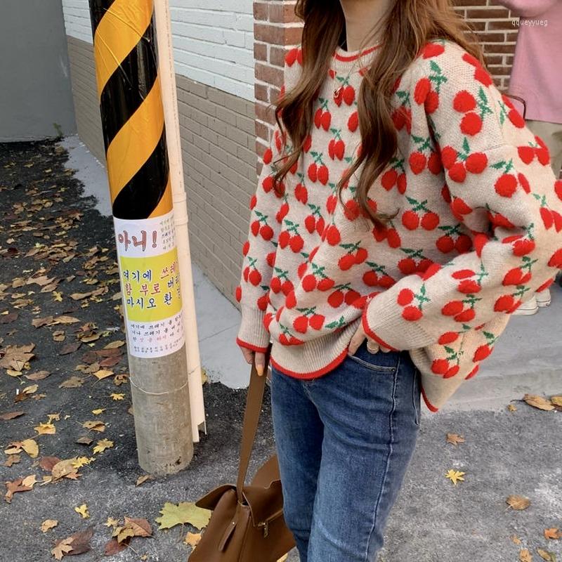 Women's Sweaters Est Christmas Women's Sweater Winter Cherry Causal Korean Women Long Sleeve O-neck Pull Oversized Knitted Pullovers
Women's Sweaters Est Christmas Women's Sweater Winter Cherry Causal Korean Women Long Sleeve O-neck Pull Oversized Knitted Pullovers