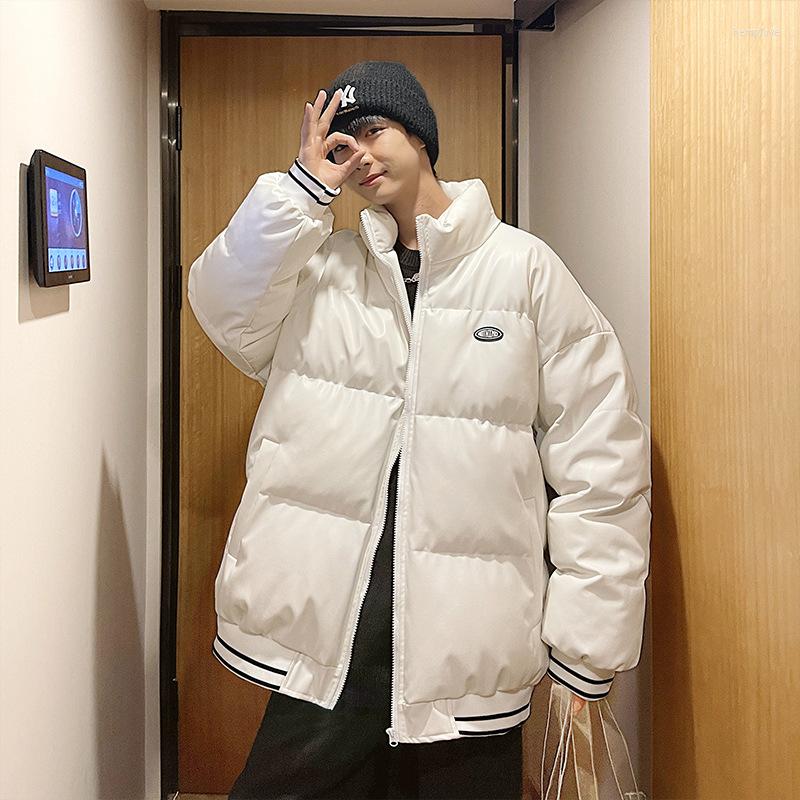 Men' Down 2022 Winter Stand Collar PU Leather Coat Thicken Warm Jacket Loose Baseball Uniform Top Men Solid Color Cotton, Beige
Men' Down 2022 Winter Stand Collar PU Leather Coat Thicken Warm Jacket Loose Baseball Uniform Top Men Solid Color Cotton, Beige