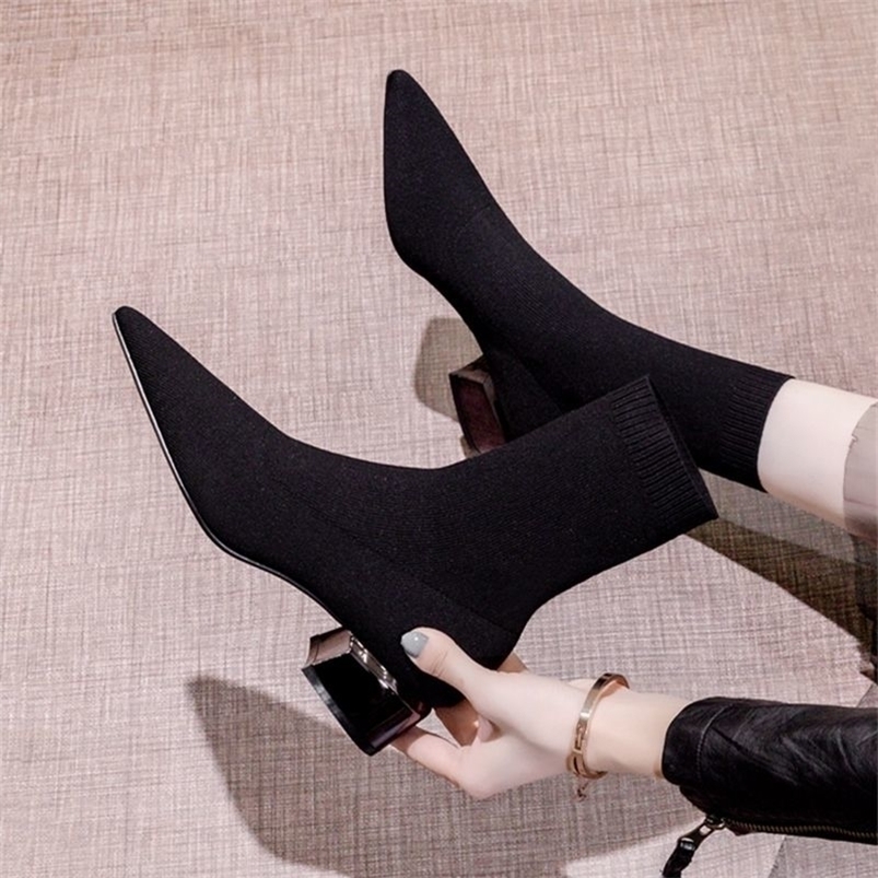 Boots Comemore Women's Dress Pointed Midheeled Short Ankle Boot Female Autumn Knitted Block Low Heel High Socks Shoes 221006, Black
Boots Comemore Women's Dress Pointed Midheeled Short Ankle Boot Female Autumn Knitted Block Low Heel High Socks Shoes 221006, Black