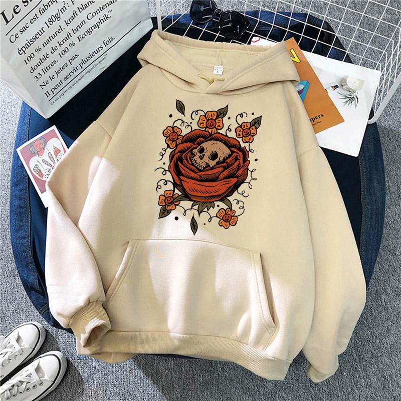 Women' Hoodies Casual Hooded Women Pullovers Fashion Winter Skull Flower Kawaii Warm Clothing Basic Autumn Female Hoodie Pullover, Black 
Women' Hoodies Casual Hooded Women Pullovers Fashion Winter Skull Flower Kawaii Warm Clothing Basic Autumn Female Hoodie Pullover, Black