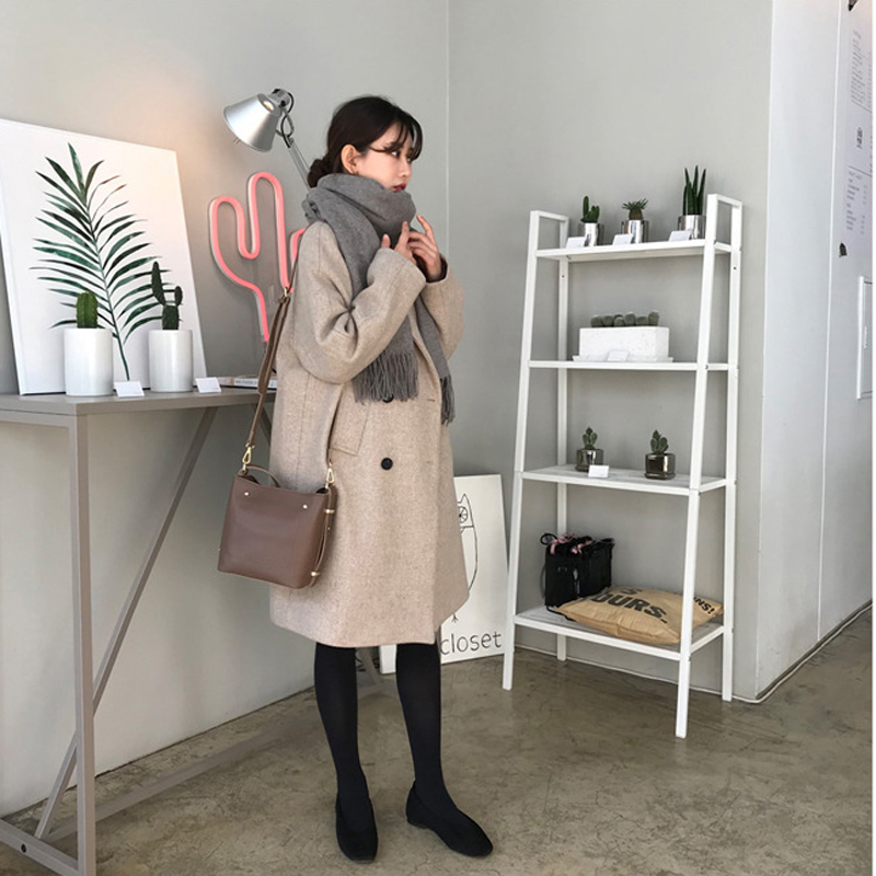 Womens Wool Blends Fashion Long Coat Winter Coat Women Casaco Feminino Girl Wool Coat Manteau Femme Clothes Jacket Women 221007