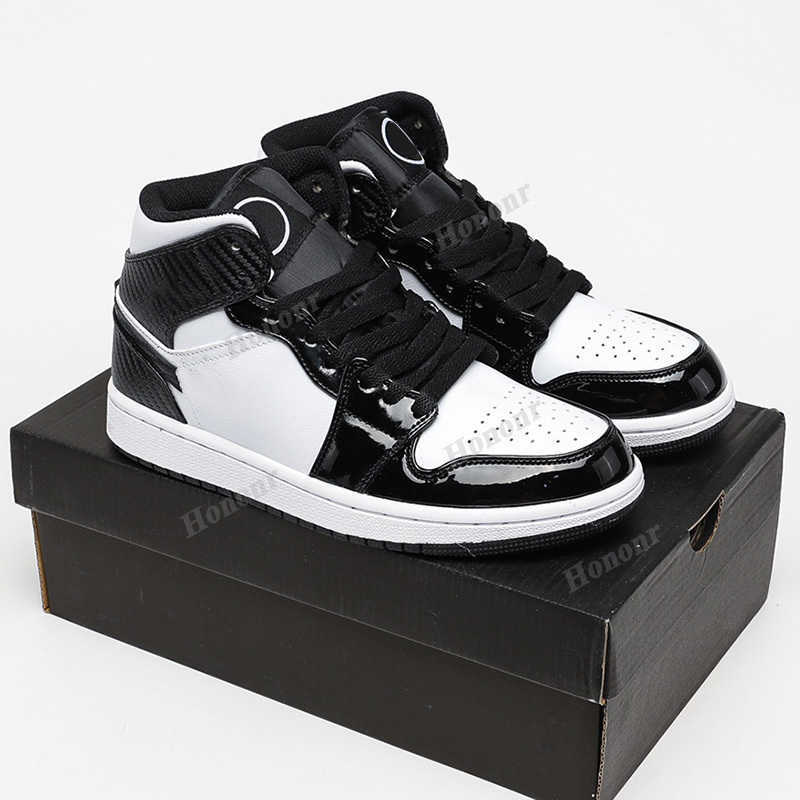 Golf shoe Top Quality Jumpman 1 1S OG Mid black and white Mens Basketball Shoes Luxury designer All-star patent leather Womens running Sports Sneakers, #1
Golf shoe Top Quality Jumpman 1 1S OG Mid black and white Mens Basketball Shoes Luxury designer All-star patent leather Womens running Sports Sneakers, #1