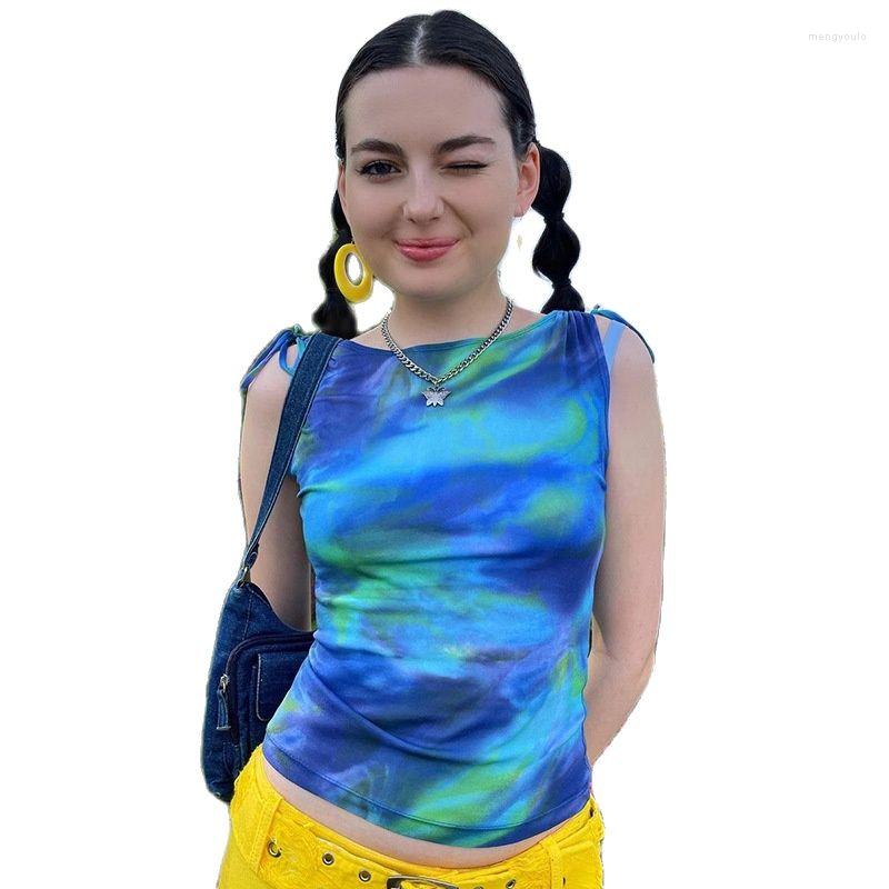 Women' Tanks Summer Style Color Abstract Printing Personality Street Round Neck Slim Vest, Blue
Women' Tanks Summer Style Color Abstract Printing Personality Street Round Neck Slim Vest, Blue