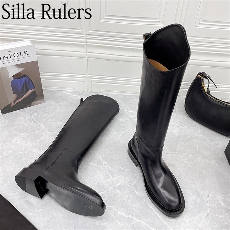 Boots Black Genuine Leather Knight Women Round Toe Knee High Woman Slip On Motorcycle Mujer 221006
Boots Black Genuine Leather Knight Women Round Toe Knee High Woman Slip On Motorcycle Mujer 221006