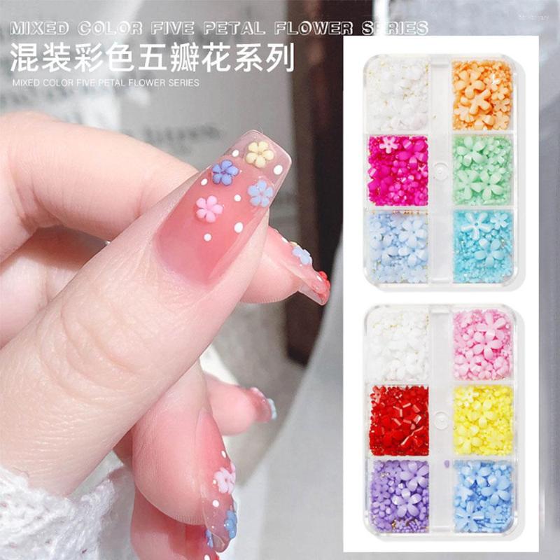 Nail Art Decorations 6Grids/Box 3D Acrylic Five-petal Flower Charms Mixed Size Florets Jewelry Gem Beads Charm DIY Nails Part For Manicure
Nail Art Decorations 6Grids/Box 3D Acrylic Five-petal Flower Charms Mixed Size Florets Jewelry Gem Beads Charm DIY Nails Part For Manicure