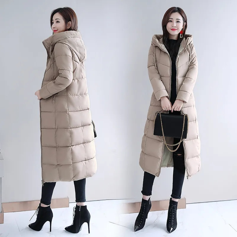 Women's Down Parkas Long Straight Winter Coat Women Casual Down Jackets Slim Remove Hooded Parka Oversize Fashion Outwear Plus Size 5XL WT 1 Kg 2