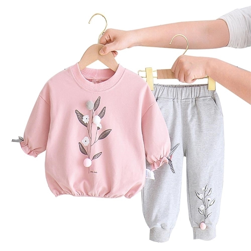 Clothing Sets 2Pcs Baby Girls Clothing Sets Autumn Winter Toddler Girls Clothes Kids Tracksuit For Girl Suit Children Clothing 1 to 6 Year 221007