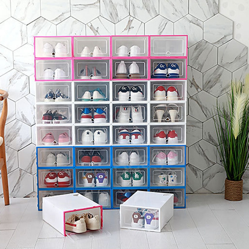 Thicken Clear Plastic Shoe Box Dustproof Shoe Storage Boxes Drawer Type Transparent Organizer Shoes Case Stackable Storages Cases BH7706 TYJ