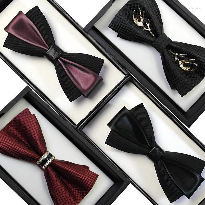 Bow Ties Fashion Men's For Wedding Double Fabric PU Leather Diamond High Quality Club Banquet Butterfly Bowtie With Gift Box
Bow Ties Fashion Men's For Wedding Double Fabric PU Leather Diamond High Quality Club Banquet Butterfly Bowtie With Gift Box