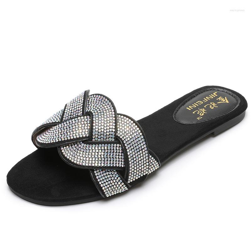 Slippers Big Size 2022 Summer Women Bohemia Crystal Knit Flats Female Outside Slides Ladies Casual Beach, Black
Slippers Big Size 2022 Summer Women Bohemia Crystal Knit Flats Female Outside Slides Ladies Casual Beach, Black