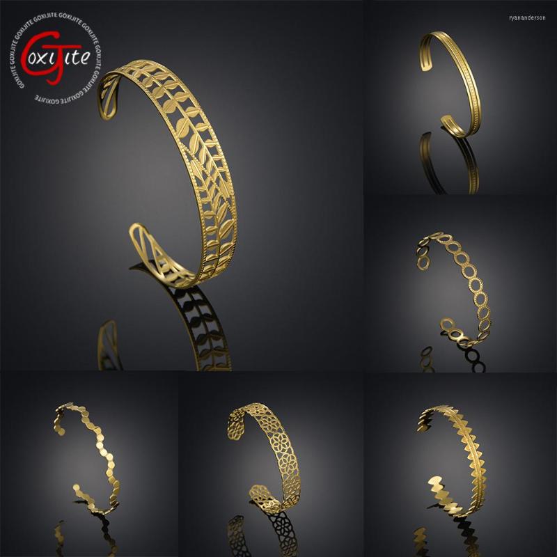 Bangle Goxijite Women Stainless Steel Adjustable Gold Color Hollow Bracelet Leaves Shape Charming Jewelry Party Gift
Bangle Goxijite Women Stainless Steel Adjustable Gold Color Hollow Bracelet Leaves Shape Charming Jewelry Party Gift