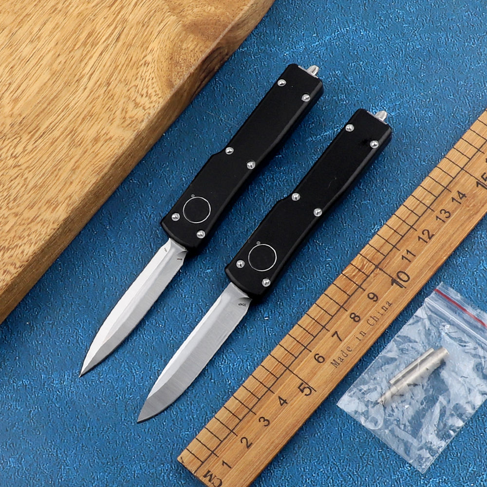 

New Pocket Utx70 Mini Knife D2 Blade Aviation Aluminum Handle Auto Knife Double Action Outdoor Camping Hunting Tactical Self-defense EDC Multi-function