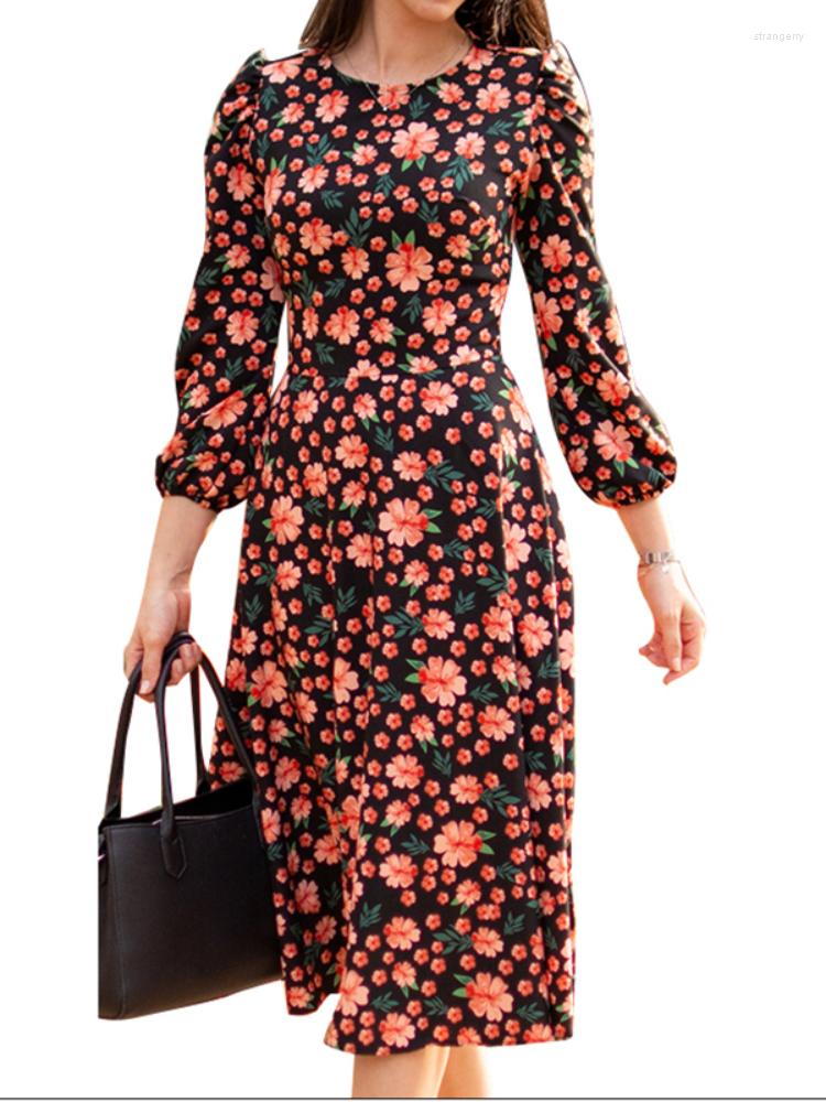 Casual Dresses 2022 Fashion Elegant Women Floral Print O-neck 3/4 Sleeve Hollow Out A-line Vestidos Autumn Slim Female Midi, Black
Casual Dresses 2022 Fashion Elegant Women Floral Print O-neck 3/4 Sleeve Hollow Out A-line Vestidos Autumn Slim Female Midi, Black