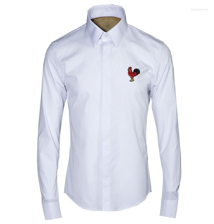 Men's Casual Shirts Luxury Men Shirt Chemise Homme Unique Rooster Embroidery Design Mens Slim Long Sleeve Cotton Dress Brand Camisas Hombre, White
Men's Casual Shirts Luxury Men Shirt Chemise Homme Unique Rooster Embroidery Design Mens Slim Long Sleeve Cotton Dress Brand Camisas Hombre, White