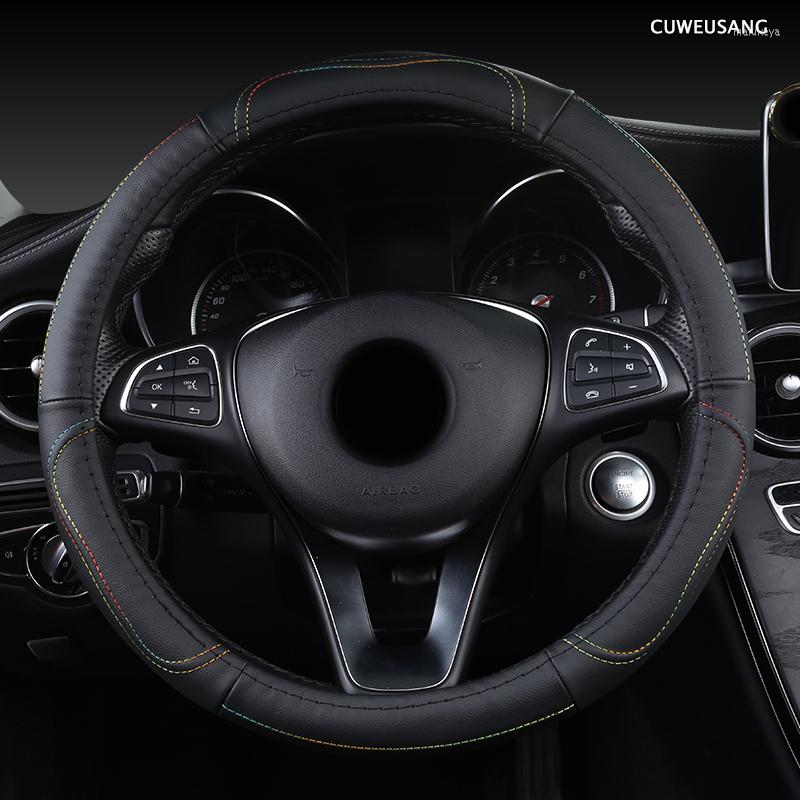 Steering Wheel Covers CUWEUSANG Leather Car Cover For Hondas Civics CRV BRV Fit Jazz Accords City Freed Mobilio Stream
Steering Wheel Covers CUWEUSANG Leather Car Cover For Hondas Civics CRV BRV Fit Jazz Accords City Freed Mobilio Stream