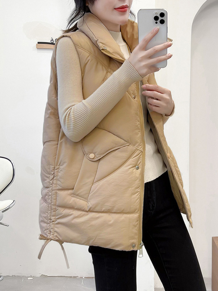 Women's Vests Janveny Loose Women't Sleeveless Jacket Ladies Winter Autumn Vest Korean Waistcoat Female 90 Lightweight Duck Down Puffer Gile