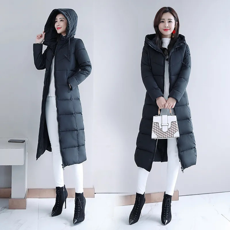 Women's Down Parkas Long Straight Winter Coat Women Casual Down Jackets Slim Remove Hooded Parka Oversize Fashion Outwear Plus Size 5XL WT 1 Kg 2