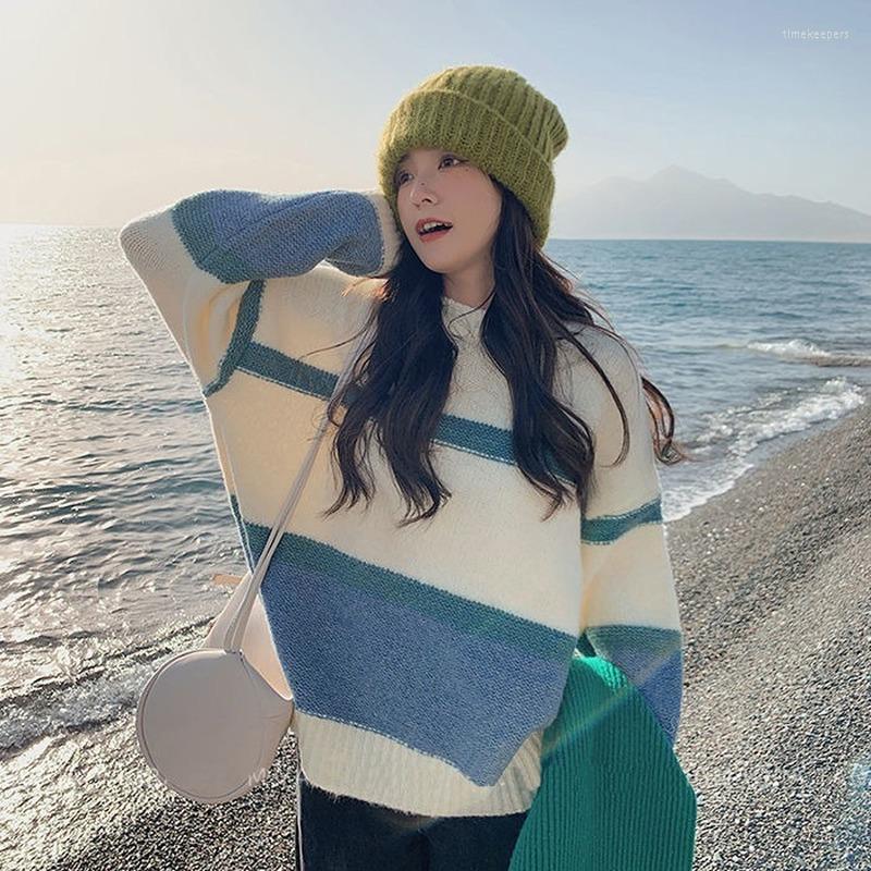 Women's Sweaters Soft Waxy Women's Sweater Wear Over Head In Autumn And Winter Loose Lazy Style Gentle Top, Blue
Women's Sweaters Soft Waxy Women's Sweater Wear Over Head In Autumn And Winter Loose Lazy Style Gentle Top, Blue