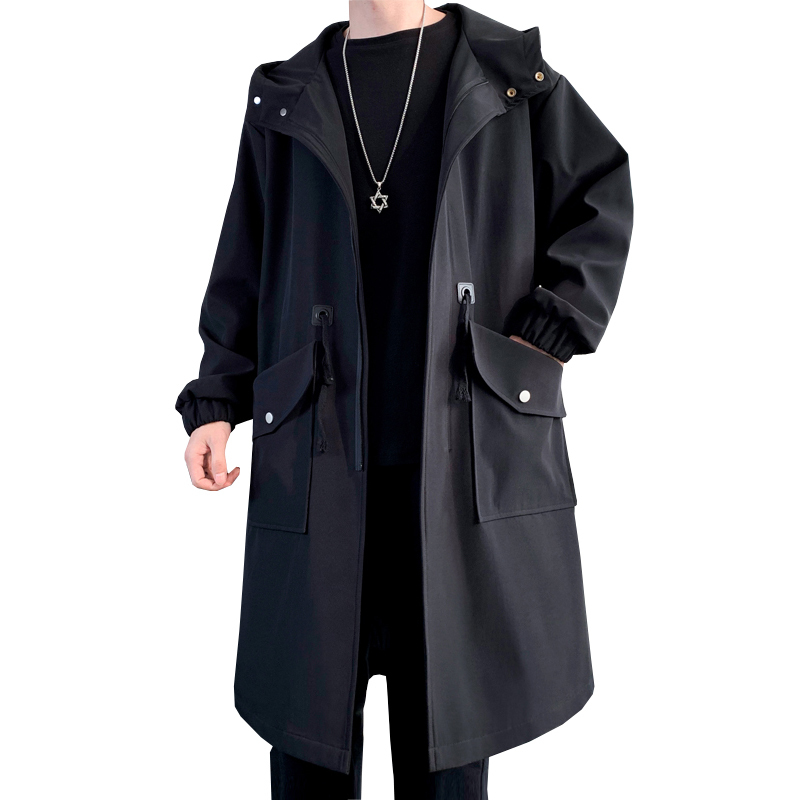 Men s Trench Coats Coat Mens Fashion Overcoat Casual Slim Fit Solid Long Male Windbreaker Outwear Homme 221007