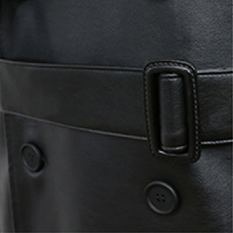 Men's Leather Faux Mauroicardi Spring Autumn Long Black Oversized Trench Coat Drop Shoulder Belt Coats for 221006