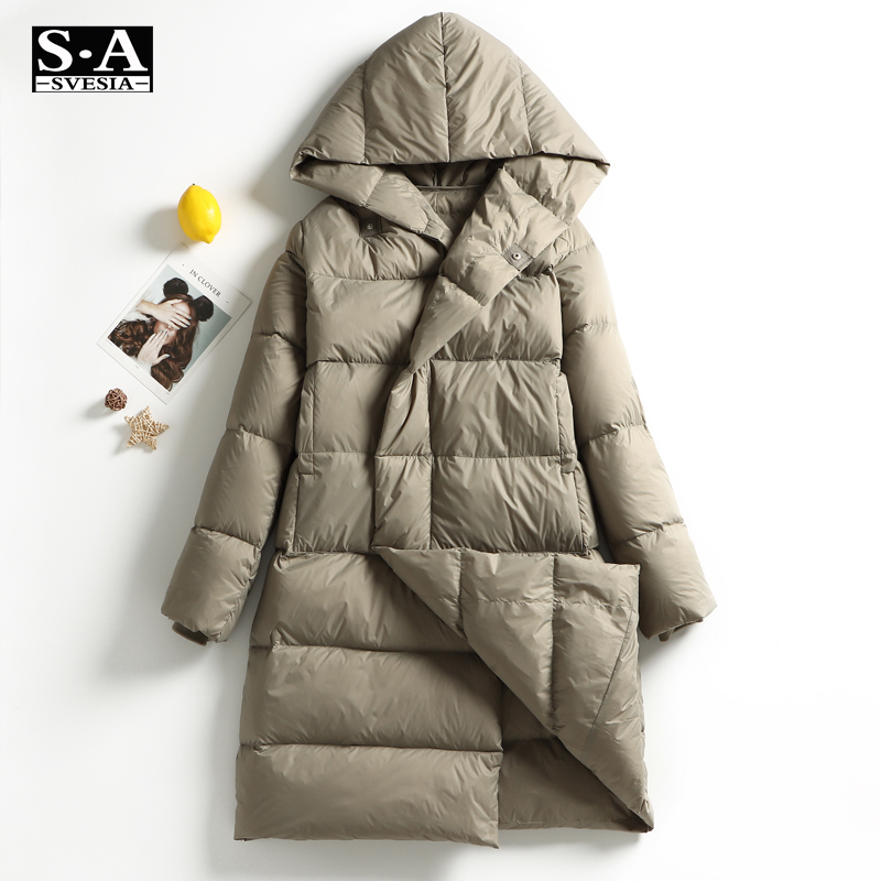 Women's Down Parkas Women's Down Jacket Long Winter Oversized Warm Thick Casual Coat Female High Street Bat Sleeve Loose Down Parkas Parks 2