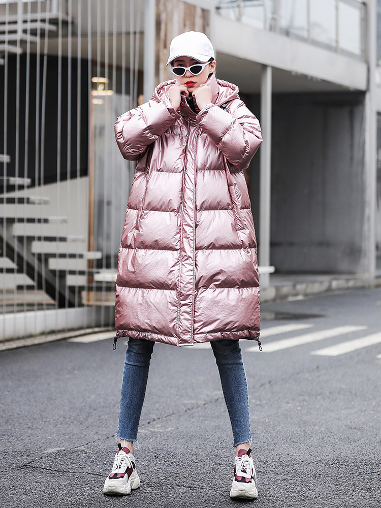 Women's Down Parkas Winter Women's Coats Long Hooded Parkas Fashion Glossy Warm Thicken Cotton Padded Overcoat Oversize Puffer Jackets Femal
