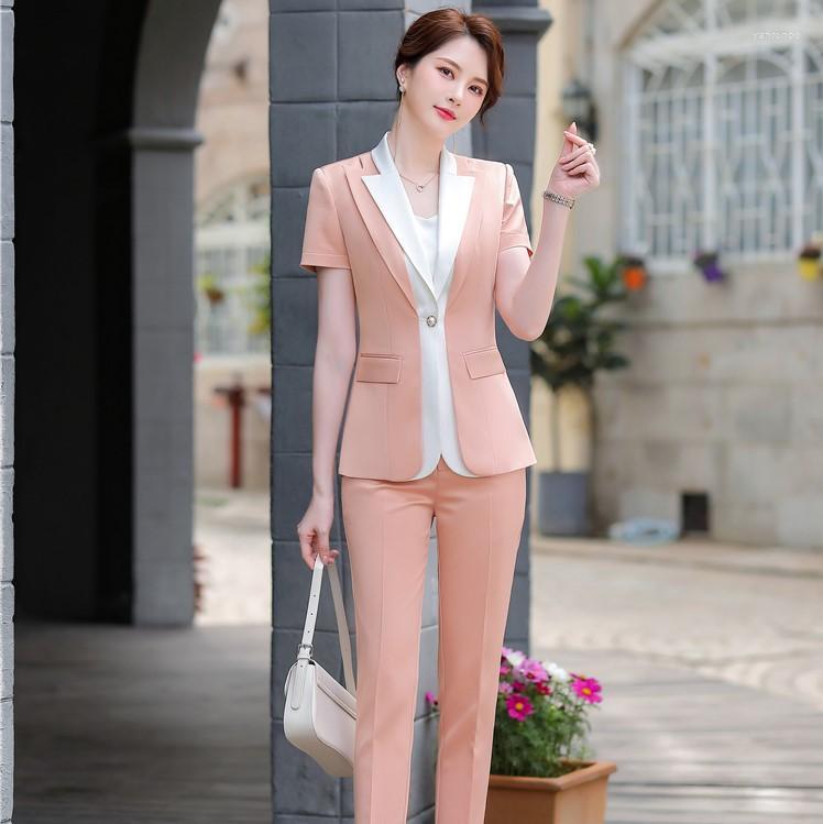 Women' Two Piece Pants Women' Fashion Women Summer Suit Business Temperament Short Sleeve Slim Blazer And Trousers Office Lady Work, Blue
Women' Two Piece Pants Women' Fashion Women Summer Suit Business Temperament Short Sleeve Slim Blazer And Trousers Office Lady Work, Blue