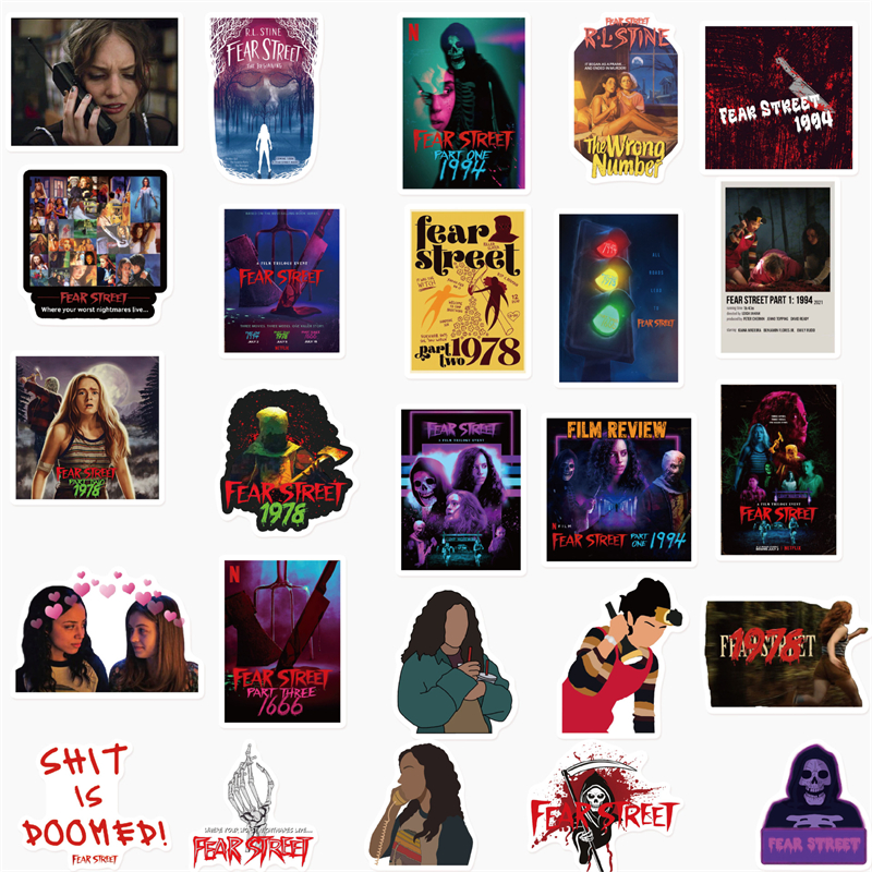 50PCS Horror Movie Fear Street Stickers Graffiti Kids Toy Skateboard car Motorcycle Bicycle Sticker Decals Wholesale