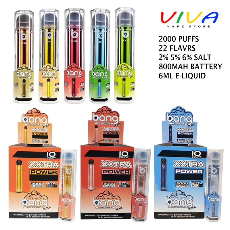 Bang XXL XXTra 2000 Puffs Disposable Electronic Cigarette 800mAh Battery Vape Pen Stick 6ml Prefilled Pods Cartridges Vaporizers Bangvapes Vapes
Bang XXL XXTra 2000 Puffs Disposable Electronic Cigarette 800mAh Battery Vape Pen Stick 6ml Prefilled Pods Cartridges Vaporizers Bangvapes Vapes