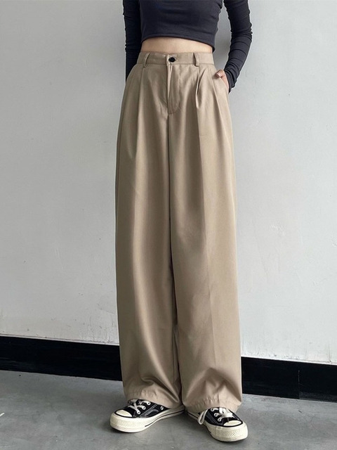 Womens Pants Capris HOUZHOU Vintage Baggy Pants Women Loose Streetwear High Waist Trousers Casual Famale Korean Fashion Basic Hippie Harajuku Pants 22