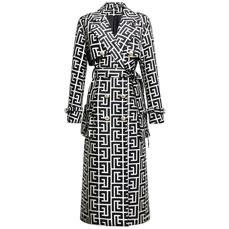 Women's Wool Blends Casual European And American Print Belted Double-sided Hepburn Coat Temperament High-end Mid-length Trench 221007, Black
Women's Wool Blends Casual European And American Print Belted Double-sided Hepburn Coat Temperament High-end Mid-length Trench 221007, Black