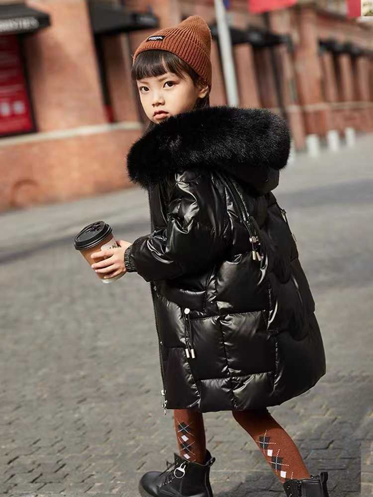 Jackets Children's down jacket girls' medium and long 2022 new foreign style girls' winter coat girls' warm winter clothes L221007