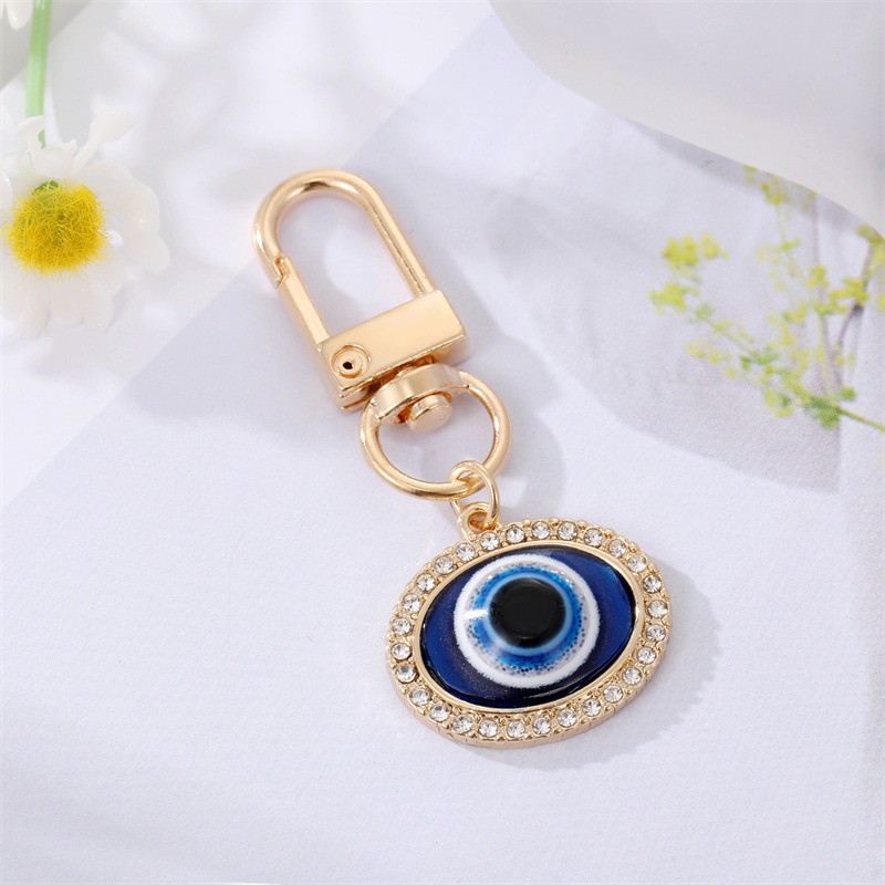 Evil Eye Hamsa Hand Heart Keychain Key ring Women Gift Blue Eye Bag Car Keyring Charm Accessories Jewelry