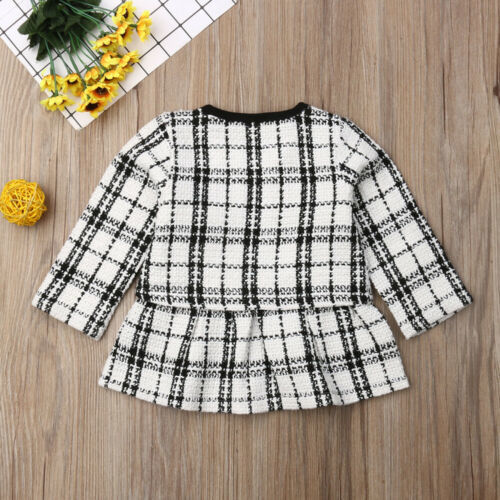 Clothing Sets 2PCS Autumn Winter Spring Party Baby Girls Clothes Plaid Coat TopsTutu Dress Formal Outfits Fit For 06 Years 221007