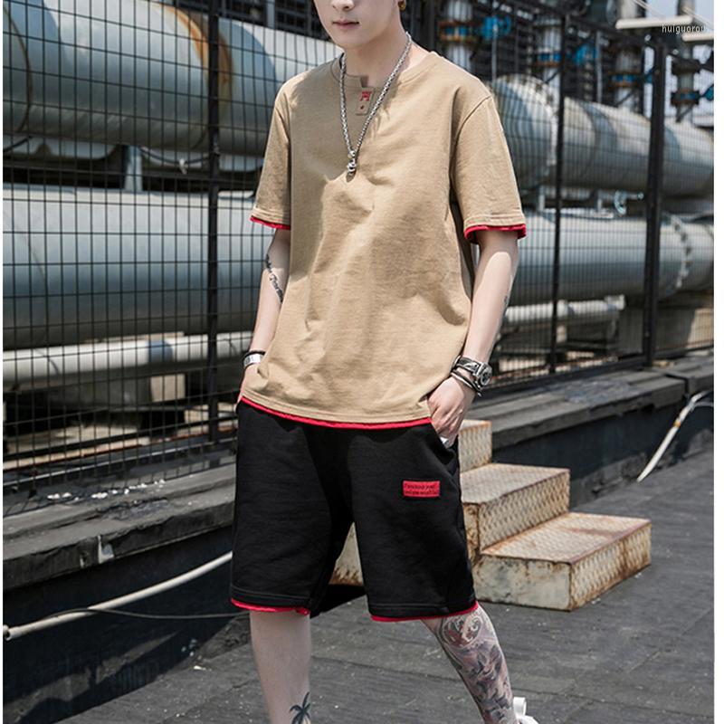 Men's Tracksuits Summer Men's Casual Short Suit Fashion Korean Version Loose Hedging Cotton T-shirt Five-point Pants 2-piece Set, 2006sh s726
Men's Tracksuits Summer Men's Casual Short Suit Fashion Korean Version Loose Hedging Cotton T-shirt Five-point Pants 2-piece Set, 2006sh s726