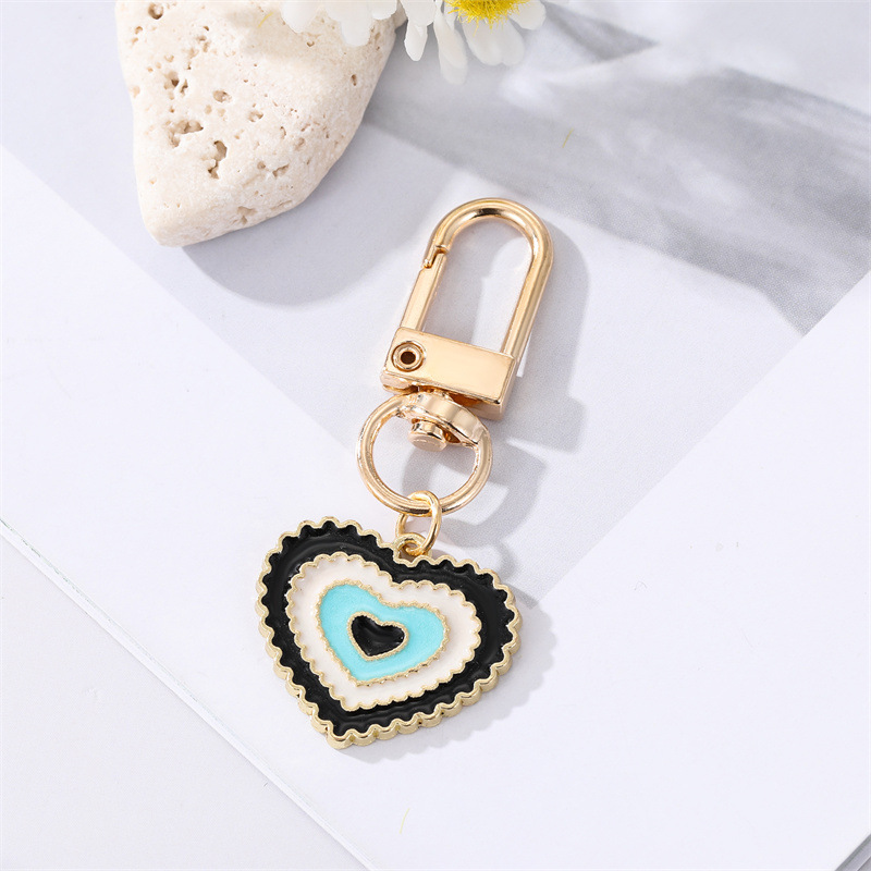 Irregular Heart Round Evil Eye Couple Keychain For Women Gift Blue Eye Bag Car Keyring Charm Accessories Jewelry