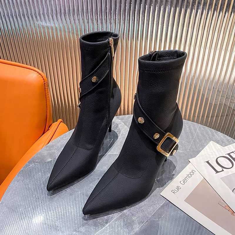 Boots Women Short Boots Autumn And Winter New Fashion Women Shoes Be Toe Stiletto Outdoor Comfortable Lace Zipper Women J220923