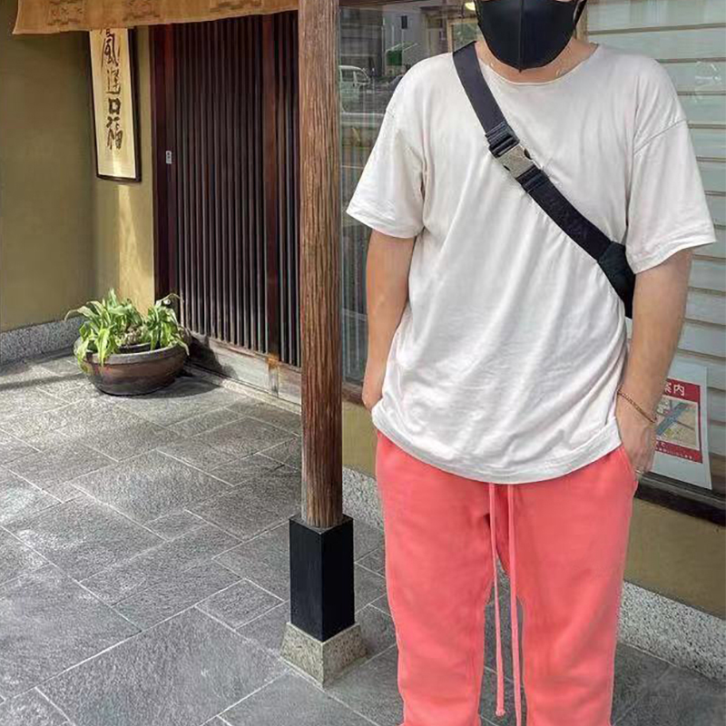 New Colors Flocking Lettering Joggers & Straight Pants Casual Long Fleeced Sweat Pants Trousers Men Women Hip Hop Streetwear