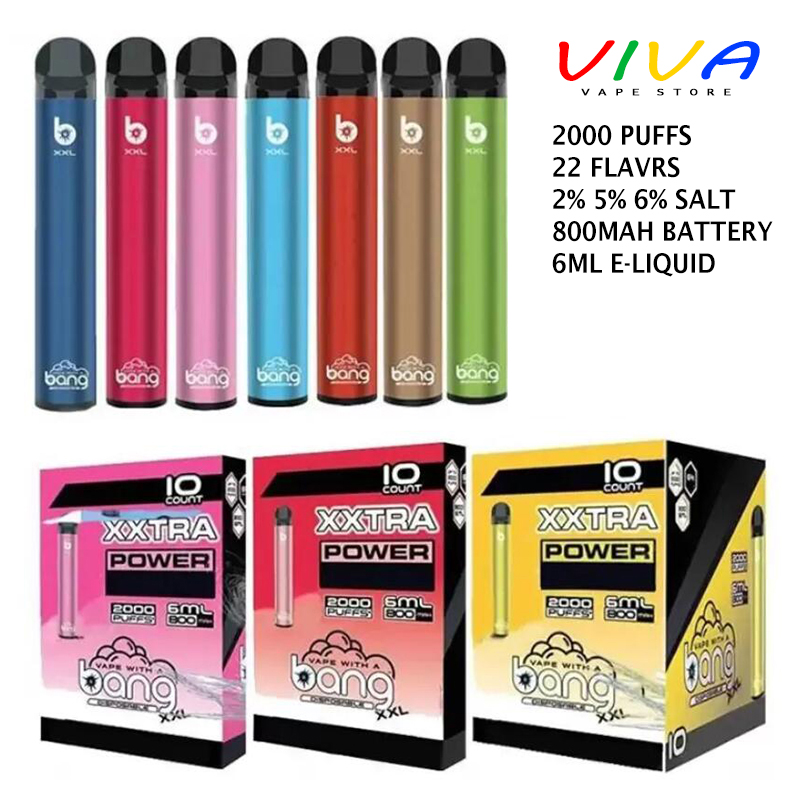 Bang XXL 2000 Puffs E Cigarette Starter Kit Disposable Vape Pen 800mAh 6ml Prefilled Pods Cartridges Portable Vaporizers Bangvapes, Remark flavrs
Bang XXL 2000 Puffs E Cigarette Starter Kit Disposable Vape Pen 800mAh 6ml Prefilled Pods Cartridges Portable Vaporizers Bangvapes, Remark flavrs