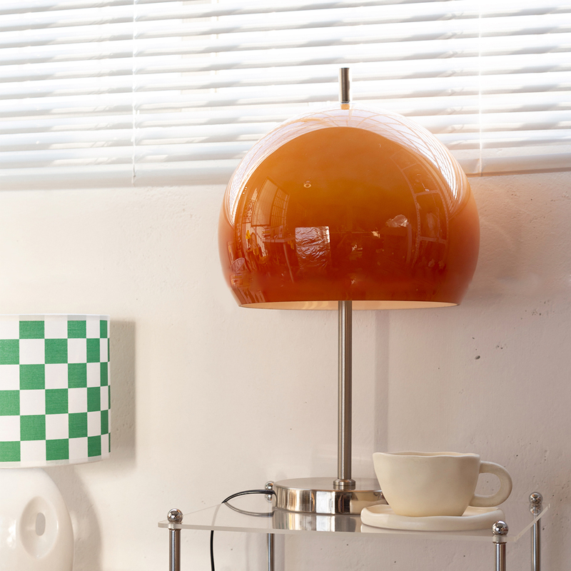 Mushroom Table Lamps Orange White Glass Desk Lamp Living room floor light Bedroom Bedside Decor Light fixture