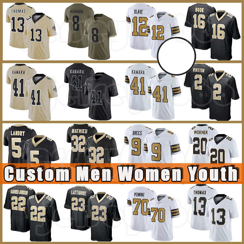 41 Alvin Kamara 32 Tyrann Mathieu Football 23 Marshon Lattimore Jersey Chris Olave Chauncey Gardner-Johnson Taysom Hill Michael Thomas Jarvis Landry Jameis Winston, Custom men+patch (s t)
41 Alvin Kamara 32 Tyrann Mathieu Football 23 Marshon Lattimore Jersey Chris Olave Chauncey Gardner-Johnson Taysom Hill Michael Thomas Jarvis Landry Jameis Winston, Custom men+patch (s t)