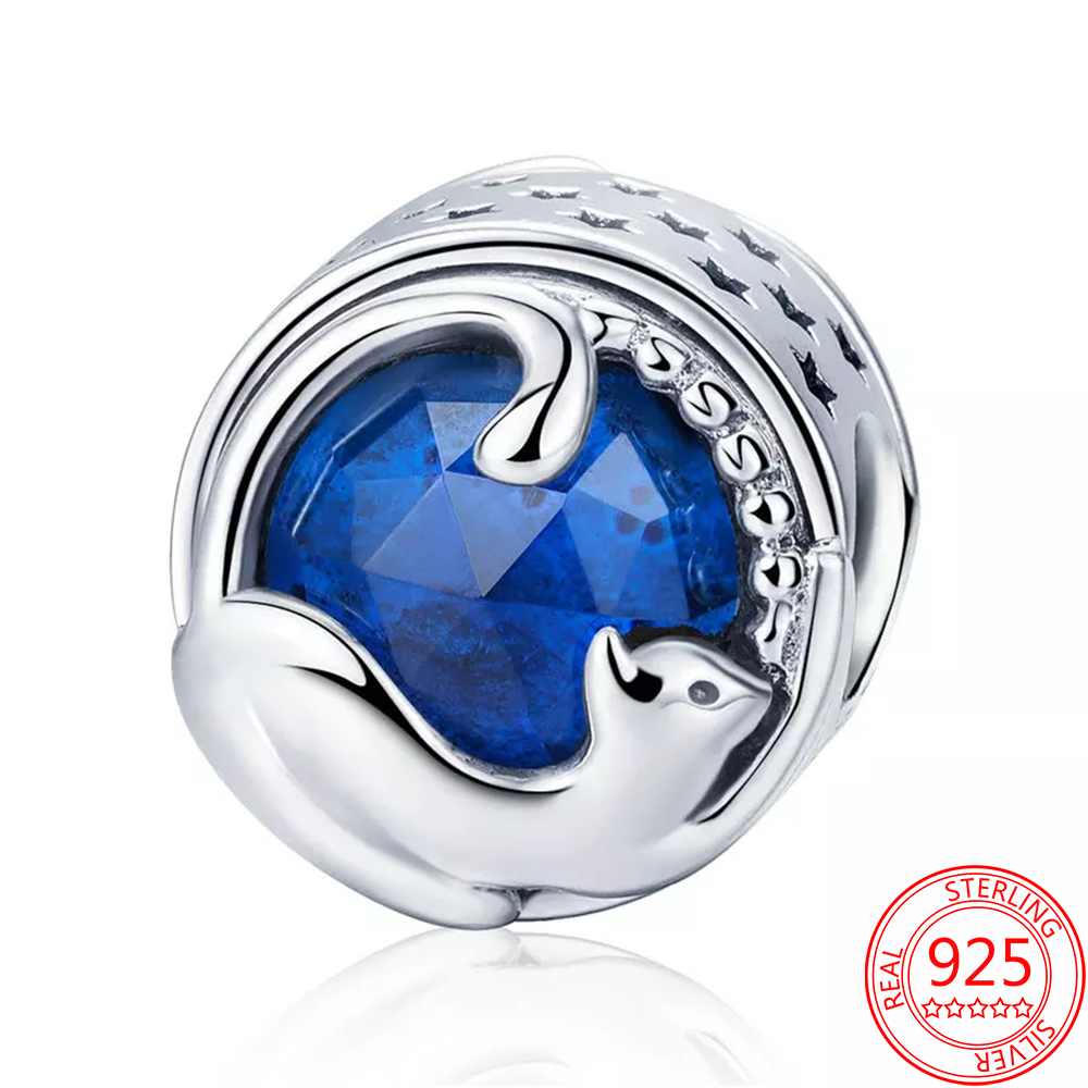New Popular 925 Sterling Silver Pendant Sky Marine Suspension Safety Chain Suitable For Charm Bracelet Womens Jewelry Anniversary Gift