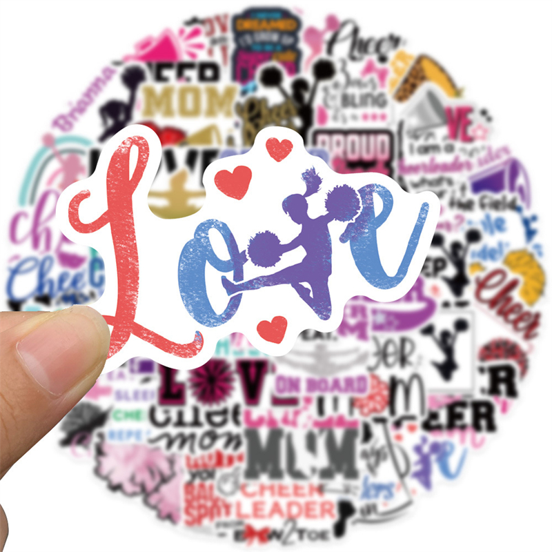 50PCS Cheerleader Stickers Cheerleading Girl Graffiti Kids Toy Skateboard car Motorcycle Bicycle Sticker Decals Wholesale