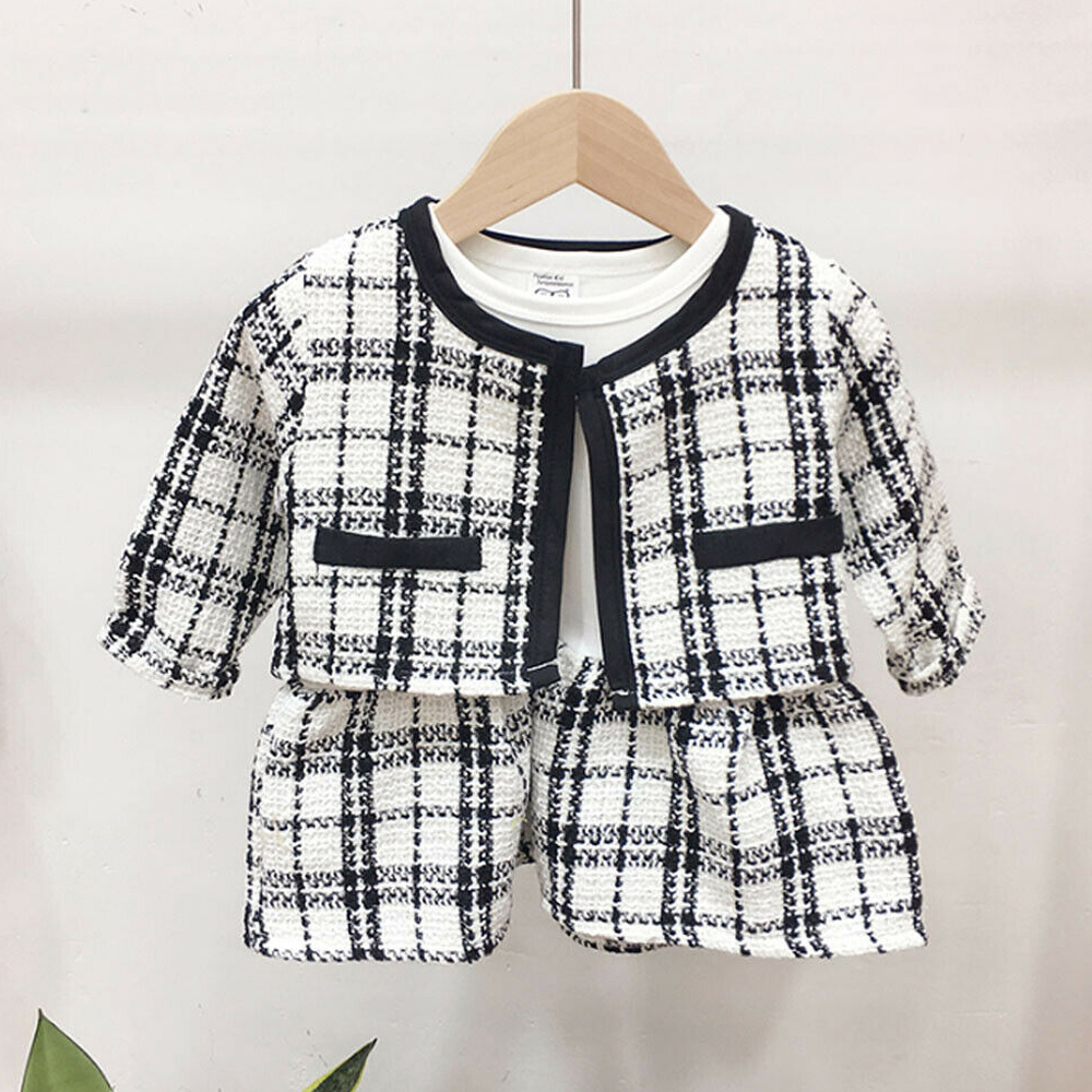 Clothing Sets 2PCS Autumn Winter Spring Party Baby Girls Clothes Plaid Coat TopsTutu Dress Formal Outfits Fit For 06 Years 221007