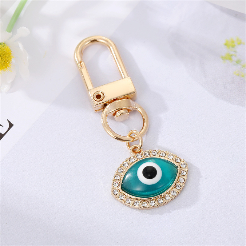 Evil Eye Hamsa Hand Heart Keychain Key ring Women Gift Blue Eye Bag Car Keyring Charm Accessories Jewelry