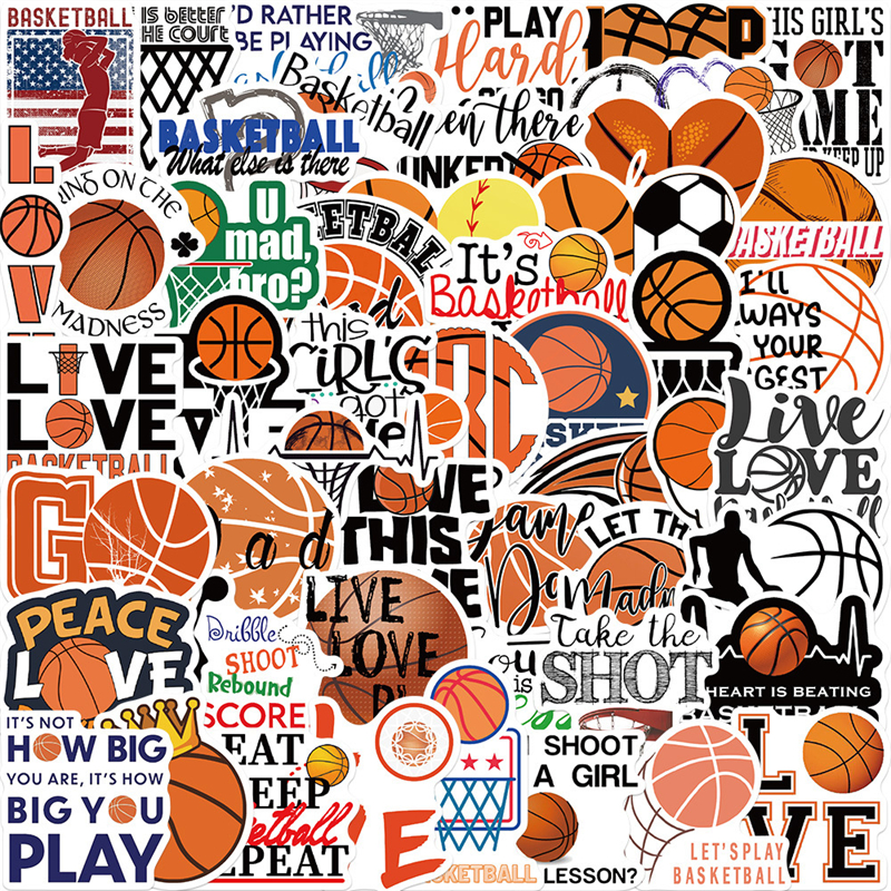 50PCS Cartoon Basketball Sport Stickers Graffiti Kids Toy Skateboard car Motorcycle Bicycle Sticker Decals Wholesale